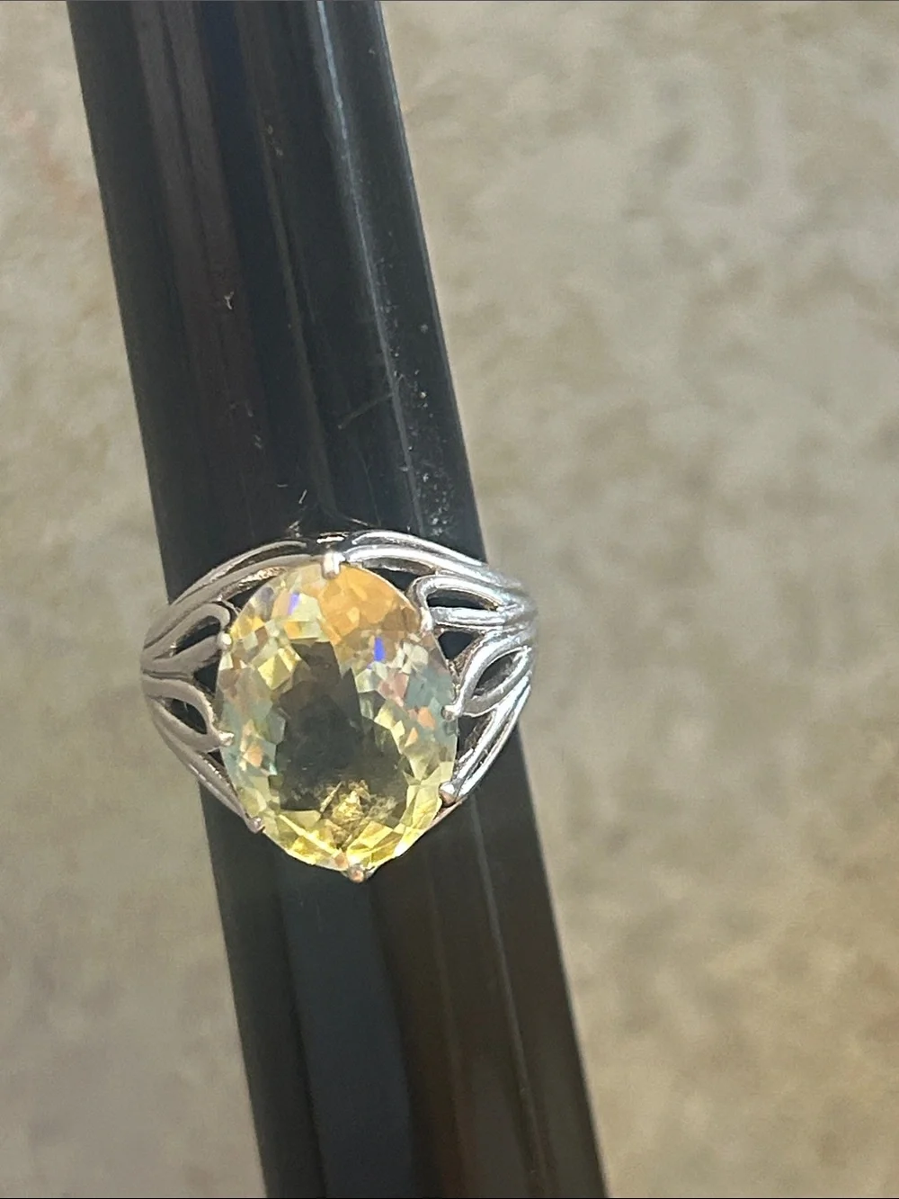 Sterling Silver Lemon Quartz Statement Ring